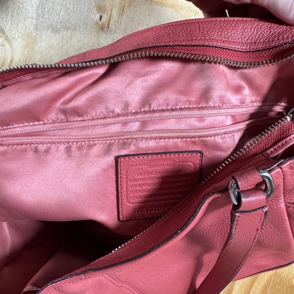 Coach Park Leather Carrie Tote Pink Pebbled Leather Shoulder Bag F23284 - Picture 10 of 11